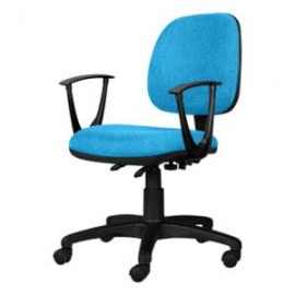 Silla Operativa con Brazos Tiempo 3502 Tela Adison Color Turqueza