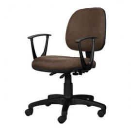 Silla Operativa con Brazos Tiempo 3502 Tela Mini Café