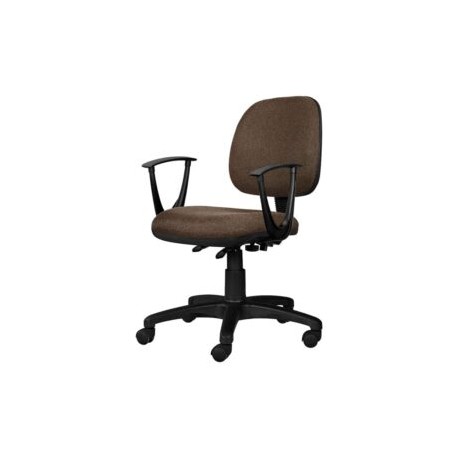 Silla Operativa con Brazos Tiempo 3502 Tela Mini Café