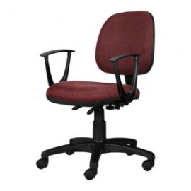 Silla Operativa con Brazos Tiempo 3502 Tela Mini Ciruela