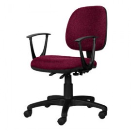 Silla Operativa con Brazos Tiempo 3502 Tela Mini Color Cereza