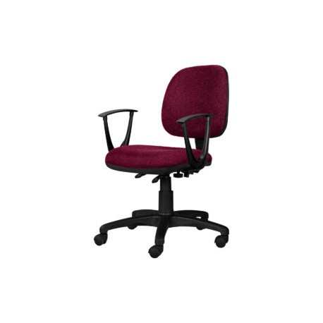 Silla Operativa con Brazos Tiempo 3502 Tela Mini Color Cereza