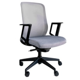 Silla Semi Ejecutiva RE-1601 Mesh y Tela Gris