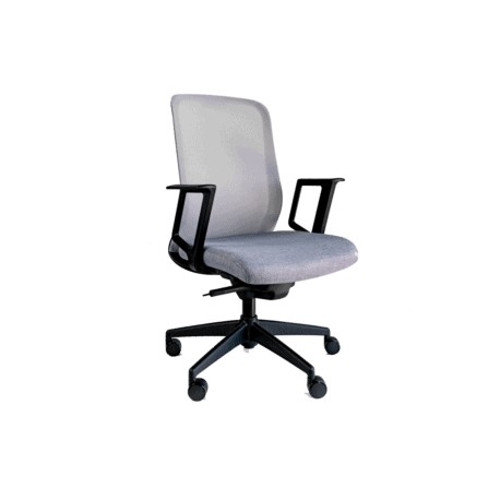 Silla Semi Ejecutiva RE-1601 Mesh y Tela Gris