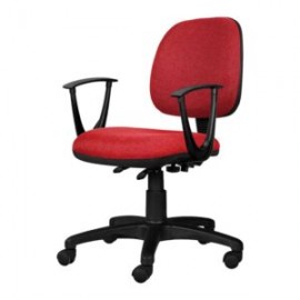 Silla Operativa con Brazos Tiempo 3502 Tela Mini Rojo