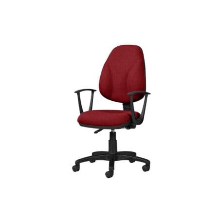 Silla Operativa con Brazos Tiempo 3511 Tela Adison Color Rojo