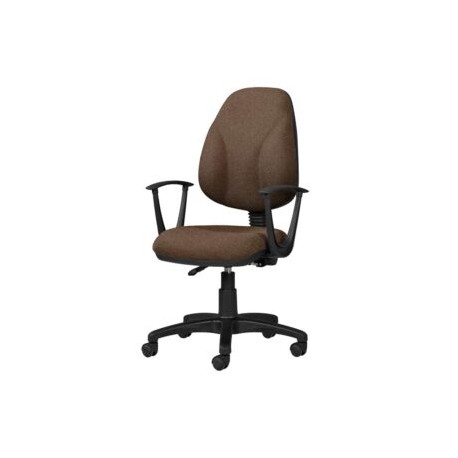 Silla Operativa con Brazos Tiempo 3511 Tela Mini Café
