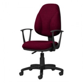 Silla Operativa con Brazos Tiempo 3511 Tela Mini Color Cereza