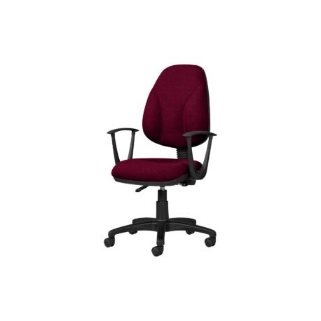 Silla Operativa con Brazos Tiempo 3511 Tela Mini Color Cereza
