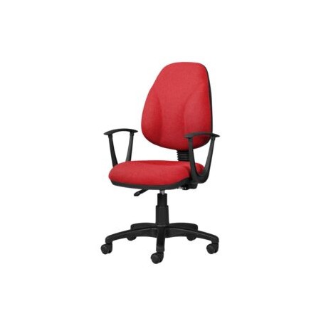 Silla Operativa con Brazos Tiempo 3511 Tela Mini Color Rojo