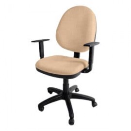 Silla operativa E101 con brazos ajustables en Tela Adison Color Camello