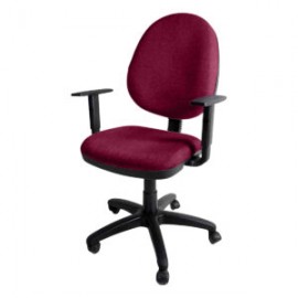 Silla operativa E101 con brazos ajustables en Tela Mini Color Cereza
