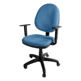 Silla operativa E101 con brazos ajustables en Tela Stella Color Azul
