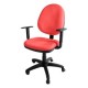 Silla operativa E101 con brazos ajustables en Tela Stella Color Coral