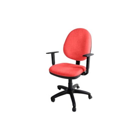 Silla operativa E101 con brazos ajustables en Tela Stella Color Coral