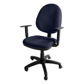 Silla operativa E101 con brazos ajustables en Tela Stella Color Marino