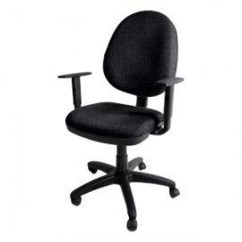 Silla operativa E101 con brazos ajustables en Tela Stella Color negro
