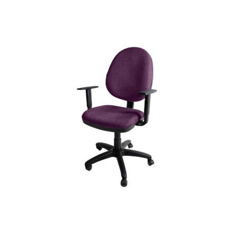 Silla operativa E101 con brazos ajustables en Tela Stella Color Uva
