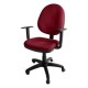 Silla operativa E101 con brazos ajustables en Tela Stella Color Vino