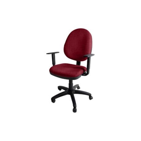 Silla operativa E101 con brazos ajustables en Tela Stella Color Vino