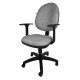 Silla operativa E101 con brazos ajustables en Tela Stella Color Vino