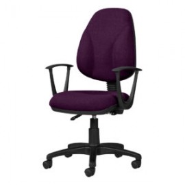 Silla Operativa con Brazos Tiempo 3511 Tela Stella Color Uva