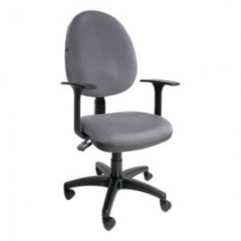 Silla operativa E101 con brazos fijo en Tela Adison Color Plata