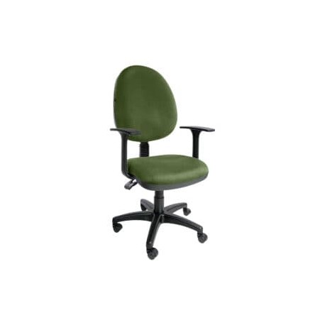 Silla operativa E101 con brazos fijo en Tela Adison Color Verde Hoja