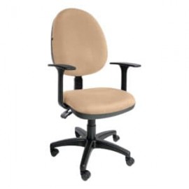 Silla operativa E101 con brazos fijo en Tela Adison Color Camello