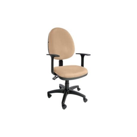 Silla operativa E101 con brazos fijo en Tela Adison Color Camello