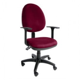 Silla operativa E101 con brazos fijo en Tela Mini Color Cereza