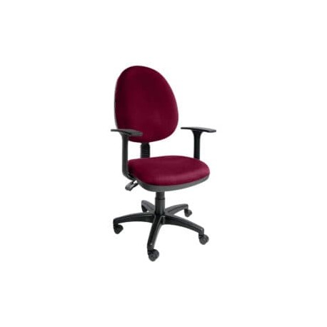 Silla operativa E101 con brazos fijo en Tela Mini Color Cereza