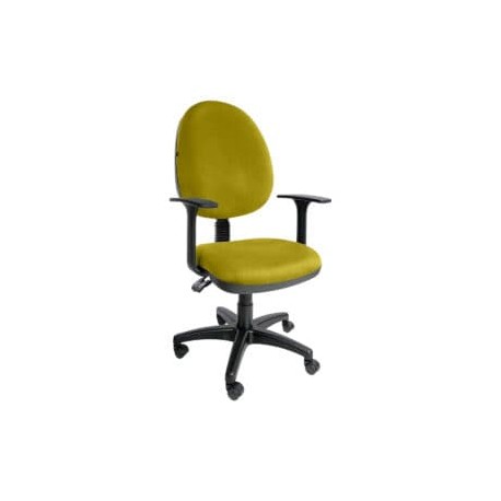 Silla operativa E101 con brazos fijo en Tela Mini Color Pera
