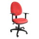 Silla operativa E101 con brazos fijo en Tela Stella Color Coral