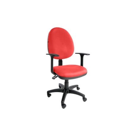 Silla operativa E101 con brazos fijo en Tela Stella Color Coral
