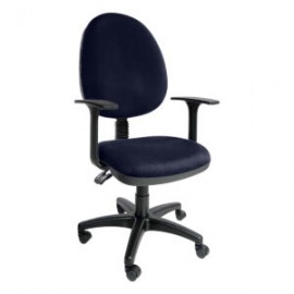 Silla operativa E101 con brazos fijo en Tela Stella Color Marino
