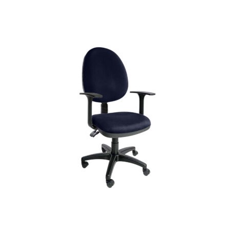Silla operativa E101 con brazos fijo en Tela Stella Color Marino