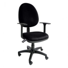 Silla operativa E101 con brazos fijo en Tela Stella Color negro