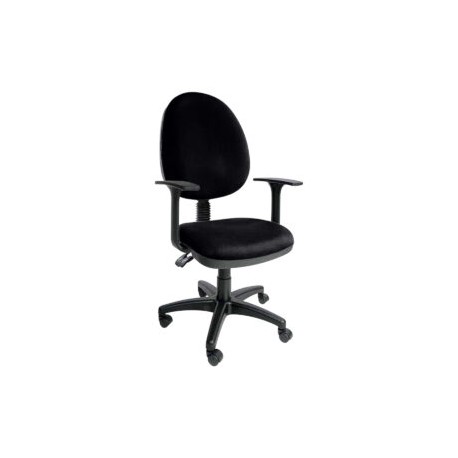 Silla operativa E101 con brazos fijo en Tela Stella Color negro