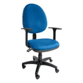 Silla operativa E101 con brazos fijo en Tela Stella Color Pizarra