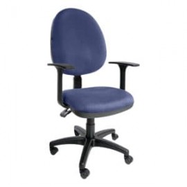Silla operativa E101 con brazos fijo en Tela Stella Color Plumbago