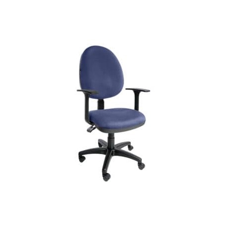 Silla operativa E101 con brazos fijo en Tela Stella Color Plumbago