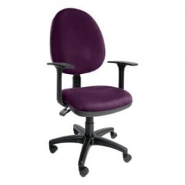 Silla operativa E101 con brazos fijo en Tela Stella Color Uva