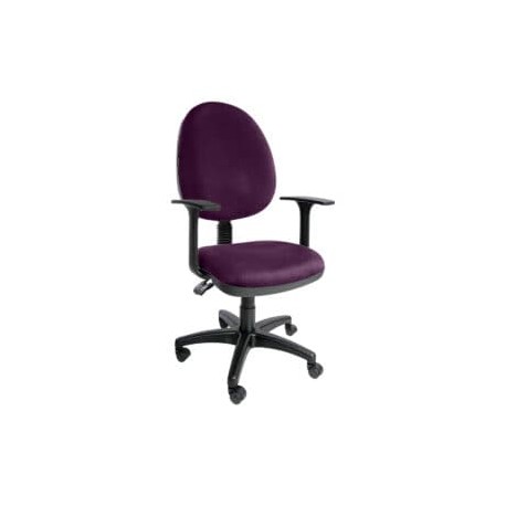 Silla operativa E101 con brazos fijo en Tela Stella Color Uva