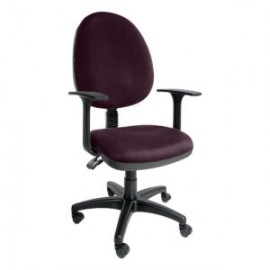 Silla operativa E101 con brazos fijo en Tela Stella Color Violeta