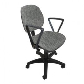 Silla Operativa Regia con Brazos, en Tela Addison Silver