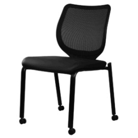 Silla Visita sin Brazos HN6.N.A.IM.T piel genuina color negro