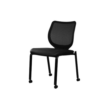 Silla Visita sin Brazos HN6.N.A.IM.T piel genuina color negro