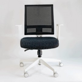 Silla Operativa RS-1100 Mesh y Tela Negro, Estructuran Blanca