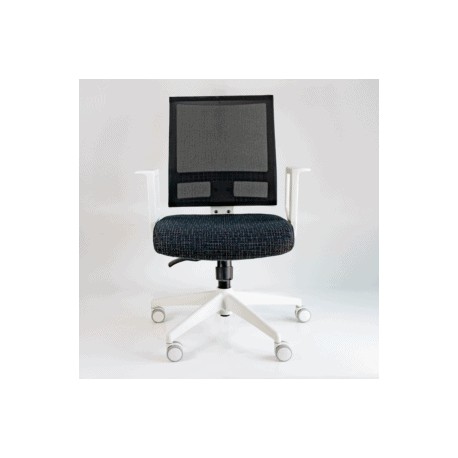 Silla Operativa RS-1100 Mesh y Tela Negro, Estructuran Blanca